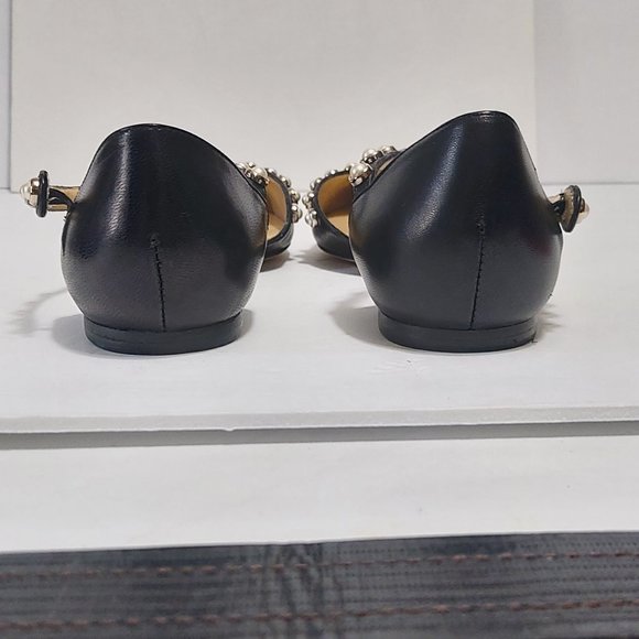 Jimmy Choo Leema Pearl Studded Flat In Black Size EU 37 US 7